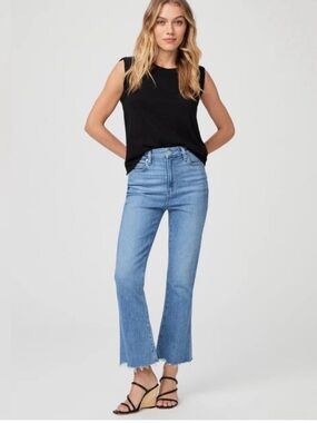 Paige Claudine High Rise Ankle Flare Jeans Darling Siesta Hem stretch Women’s 28